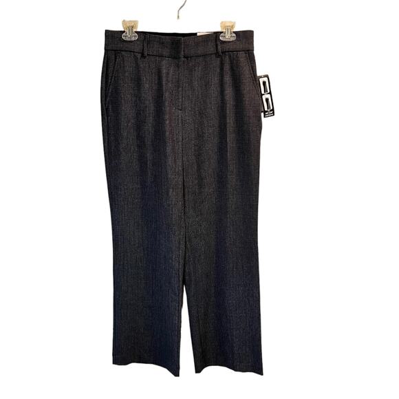 Kim Rogers Black Textured Slacks Flat Front Straight Leg Dress Pants Size 8 NWT - Picture 12 of 14